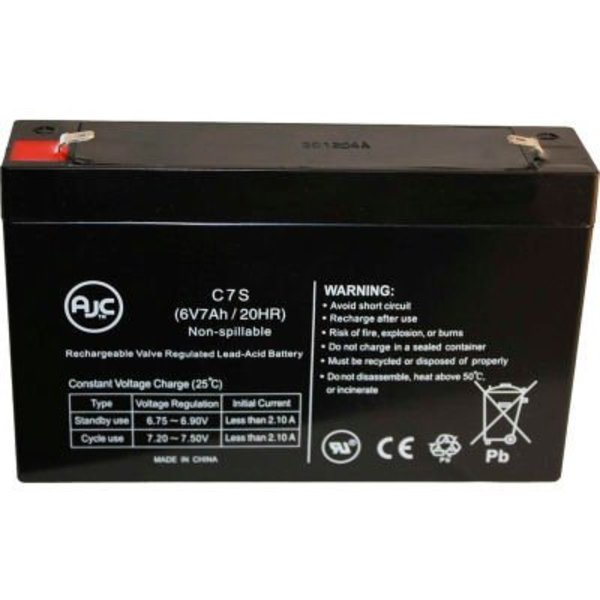 Battery Clerk AJC®  GS Portalac PE6V7 F1 6V 7Ah Sealed Lead Acid Battery AJC-C7S-A-1-155526
